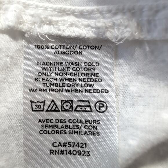 Loft White Clip Lace Trim Ruffle Blouse in Swiss Dot with Lace Inserts, small - Picture 8 of 10